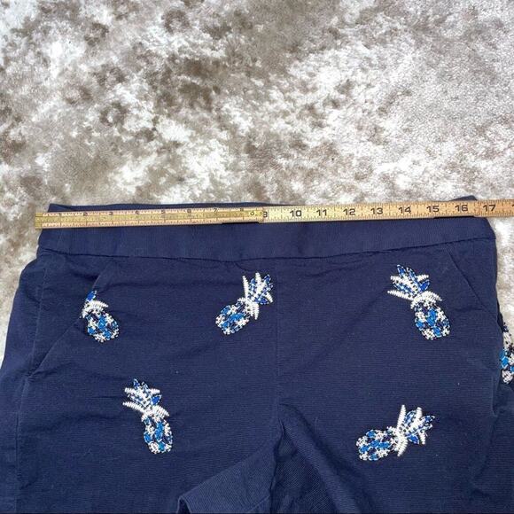 Loft Pineapple Embroidered Shorts ~ Forever Navy SZ 6 LOFT Shorts Navy Beaded - Picture 8 of 10